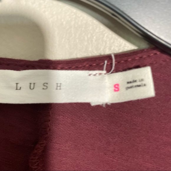 Lush Long Sleeve Dolman V-neck long sleeve oversized Top Burgundy size Small - Picture 5 of 7